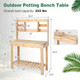 Large Garden Potting Bench Table with Display Rack and Hidden Sink product