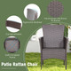 3-Piece Patio Wicker Furniture Set with Acacia Wood Tabletop & Chair Cushions product