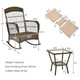 3-Piece Outdoor Hand-Woven PE Rattan Conversation Set with Tempered Glass Table product