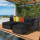 5-Piece Patio Sectional Rattan Furniture Set with Ottoman Table product