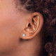 Stainless Steel Polished 4mm Square CZ Stud Post Earrings product