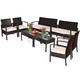 8-Piece Patio Rattan Conversation Set with Loveseats, Chairs, and Tables product