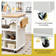 Kitchen Island Trolley Cart on Wheels with Storage, Open Shelves, and Drawer product