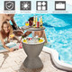 8-Gallon 3-in-1 Patio Rattan Cooler Bar Table  product
