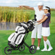 3-Wheel Folding Golf Push Cart with Brake, Scoreboard, & Adjustable Handle product