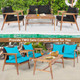 4-Piece Patio Rattan Wooden Furniture Set product