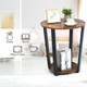 2-Tier Round End Tables with Storage Shelves & Metal Frames (Set of 2) product