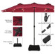 15-Foot Solar LED Double Patio Umbrella with Crank product