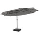 15-Foot Solar LED Double Patio Umbrella with Crank product