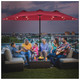 15-Foot Solar LED Double Patio Umbrella with Crank product