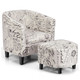 Modern Upholstered Chair with Ottoman, French Print product