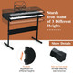 61-Key Electronic Keyboard Piano with Lighted Keys and Bench product