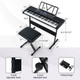 61-Key Electronic Keyboard Piano with Lighted Keys and Bench product
