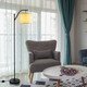 Standing Arc Modern Floor Lamp with Fabric Hanging Lamp Shade product