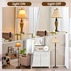 3-Piece Table and Floor Lamp Set with Linen Fabric Lamp Shades product