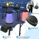 3-Piece Folding Camping Table Stool Set with 2 Retractable LED Stools product