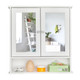 Mirrored Bathroom Medicine Cabinet, Wall-Mounted Bathroom Shelf, White product