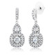 18K White Gold Plated 5TCW CZ Double Halo Drop Earrings product