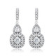 18K White Gold Plated 5TCW CZ Double Halo Drop Earrings product