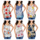 Women's Sleeveless Floral Print V-Neck Blouse (4-Pack) product