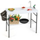 Portable Camping Fish Cleaning Table with Grid Rack and Faucet product