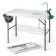 Portable Camping Fish Cleaning Table with Grid Rack and Faucet product