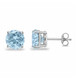 925 Sterling Silver Round Aquamarine Stud Earrings product