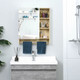 Wall-Mounted Bathroom Mirror Medicine Cabinet with Shelves & Towel Rack product