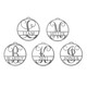 Personalized Circle Monogram Holiday Ornaments (Set of 5) product