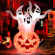 6-Foot Inflatable Halloween Three White Ghosts with Pumpkin Decor product