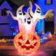 6-Foot Inflatable Halloween Three White Ghosts with Pumpkin Decor product