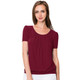 Women's Scoop Neck Short Sleeve Front-Pleated Blouse product