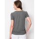 Women's Scoop Neck Short Sleeve Front-Pleated Blouse product