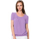 Women's Scoop Neck Short Sleeve Front-Pleated Blouse product