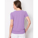 Women's Scoop Neck Short Sleeve Front-Pleated Blouse product