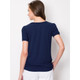 Women's Scoop Neck Short Sleeve Front-Pleated Blouse product