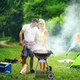 18-Inch Portable Charcoal BBQ Grill with Side Wheels product