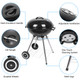 18-Inch Portable Charcoal BBQ Grill with Side Wheels product