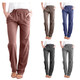 Solid Straight Leg Rayon Pants Casual High-Waist for Women (3-Pack) product