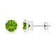 925 Sterling Silver Round/Oval Peridot Stud Earrings (1-Pair) product