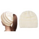 Soft Stretch Textured Knit Ponytail Beanie product