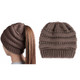 Soft Stretch Textured Knit Ponytail Beanie product