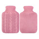 2-Liter Transparent-Pink Hot Water Bottle with Knitted Cover product