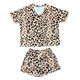Women's Leopard Print Drawstring Top and Shorts Set product