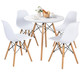5-Piece Modern Round Dining Room Table with Solid Beech Wood Legs product