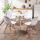 5-Piece Modern Round Dining Room Table with Solid Beech Wood Legs product