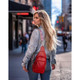 Women's Real Leather Sling Bag with Printed Strap product