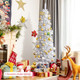 6-Foot Artificial White Christmas Pencil Tree with Folding Metal Stand product