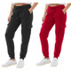 Women's Soft Winter-Warm Casual Fleece-Lined Cargo Joggers (2-Pack) product