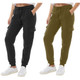 Women's Soft Winter-Warm Casual Fleece-Lined Cargo Joggers (2-Pack) product